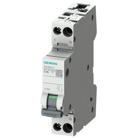 SIEMENS - Leitungsschutzschalter AC B 16A 1+N 230V 6kA 1TE 50Hz Zusatzeinrichtungen möglich