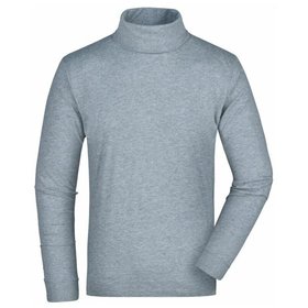 James & Nicholson - Rollkragenshirt JN183, grau heather, Größe S