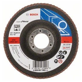 Bosch - Fächerschleifscheibe X551, Expert for Metal, gerade, 115mm, 120, Glasgewebe (2608607352)