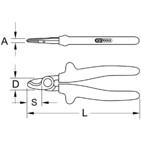 KSTOOLS® - 1000V Einhand-Kabelschere, 165mm