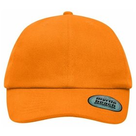 James & Nicholson - 6 Panel Cap weich gebürstet MB6223, orange, Einheitsgröße