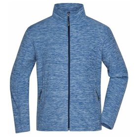 James & Nicholson - Herren Melange Fleecejacke JN770, blau-melange/navy-blau, Größe 3XL