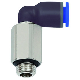 RIEGLER® - L-Steckverschraubung »Blaue Serie« lang, drehbar, G 1/8" A, Ø 4mm