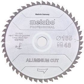 metabo® - Sägeblatt "aluminium cut - professional", 165x1,6/1,2x20 Z48 FZ/TZ 5°neg (628276000)