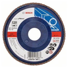 Bosch - Fächerschleifscheibe X551, Expert for Metal, gerade, 115mm, 120, Kunststoff (2608607364)