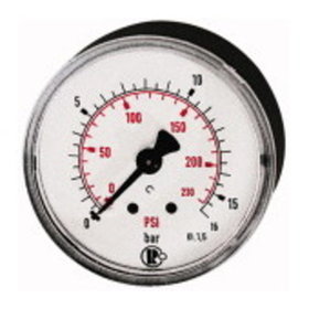 RIEGLER® - Standardmanometer, Kunststoff, G 1/8" hinten, 0-16,0 bar/230 psi, Ø40