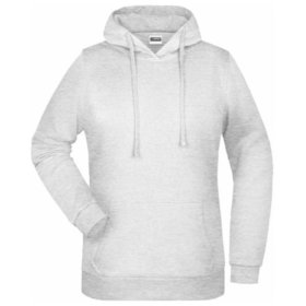 James & Nicholson - Damen Basic Kapuzensweatshirt JN795, asch-grau, Größe XS