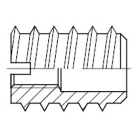 Einschraubmuttern DIN 7965 Messing blank M4 x 8mm Außen-ø 8mm