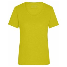 James & Nicholson - Damen Slub Shirt JN977, gelb, Größe L
