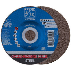 PFERD - CC-GRIND-STRONG Schleifscheibe 125x22,23 mm COARSE Leistungslinie SG STEEL für Stahl