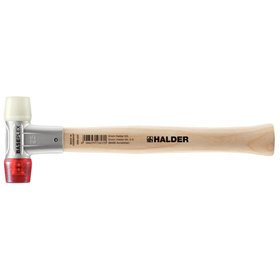 HALDER - BASEPLEX-Schonhammer, Nylon / Celluloseacetat mit Zinkdruckguss-Gehäuse und Holzstiel | D=25 mm | 3968.025