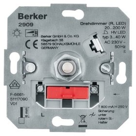 Berker - Dimmer Drehkn 20-200W ohmsch UP