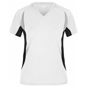 James & Nicholson - Topcool® Laufshirt Damen JN390, weiß/schwarz, Größe XL