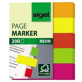 sigel® - Haftmarker Neon HN655 12x50mm 200 Blatt sortiert 5er-Pack