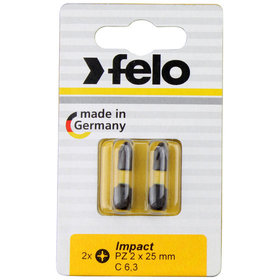 FELO - Bit, Impact C 6,3 x 25 mm, 2 Stück auf Karte TX 25