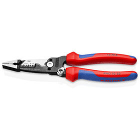 KNIPEX® - WireStripper Multifunktions-Elektrikerzange amerikanisches Modell schwarz atramentiert, mit Mehrkomponenten-Hüllen 200 mm 13728