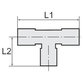 RIEGLER® - T-Steckverschraubung, drehbar, M5 A, Schlauch -Ø 4, 15 bar, Edelstahl 1.4404