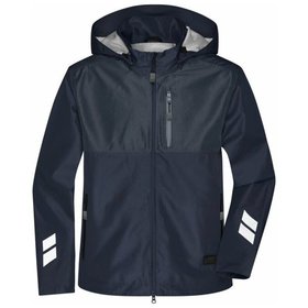 James & Nicholson - Workwear Hardshell Jacke JN1814, navy-blau/carbon, Größe S