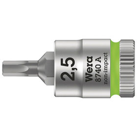 Wera® - 8740 A Zyklop Bitnuss 1/4", für Innensechskant, 2,5 x 28mm