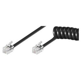 goobay® - Telefonhörerspiralkabel 2m RJ10 Stecker schwarz 4p