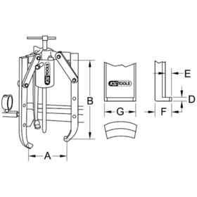 KSTOOLS® - Universal-Abzieher 3-armig, 30 t, 400mm