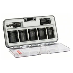 Bosch - Steckschlüsseleinsätze-Set 7-teilig SW13 - SW24x 40mm mit 2 Adaptern (2608551029)