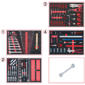 KSTOOLS® - Universal-Systemeinlagen-Satz für 4 Schubladen mit 131 Premium-Werkzeugen