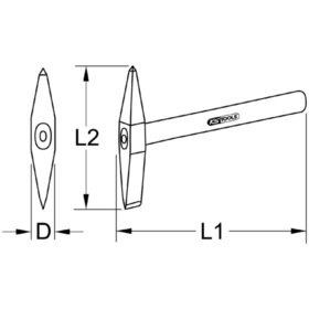 KSTOOLS® - Schweißerhammer mit senkrechter Schneide, 330g