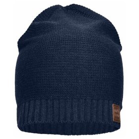 James & Nicholson - Baumwoll Beanie MB7109, navy-blau, Einheitsgröße