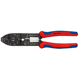 KNIPEX® - Crimpzange schwarz lackiert, mit Mehrkomponenten-Hüllen 230 mm 9721215B