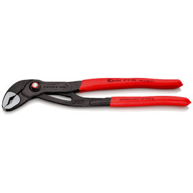 KNIPEX® - Cobra® QuickSet Hightech-Wasserpumpenzange grau atramentiert, mit rutschhemmendem Kunststoff überzogen 300 mm 8721300