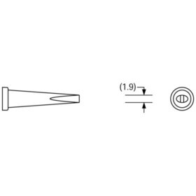 PLATO - Lötspitze für Weller Serie LT, Meißelform, LT L/2,0 x 1,0mm, lang