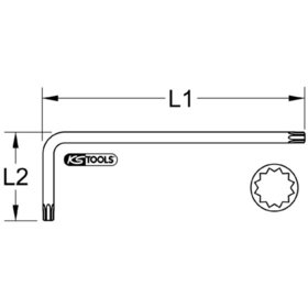 KSTOOLS® - Vielzahn (XZN®)-Winkelstiftschlüssel, XL, M4