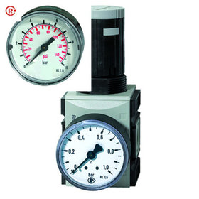 RIEGLER® - Präzisionsdruckregler »FUTURA«, mit Manometer, BG 1, G 3/8", 0,5-8 bar