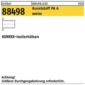KORREX-Isolierhülsen ART 88498 Kunststoff weiß für M 4 Länge 10 S