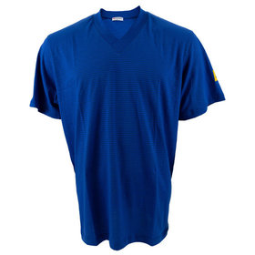 WETEC - ESD T-Shirt, mit V-Ausschnitt, blau, Größe XL
