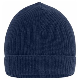 James & Nicholson - Workwear Ripp-Strick Beanie MB7137, navy-blau, Einheitsgröße