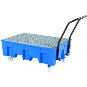 asecos® - PE-Auffangwanne für 2 Fässer à 200 Liter Gitterrost verzinkt 865 x 1245 x 350mm