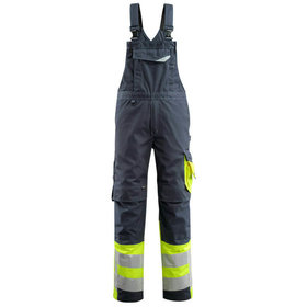 MASCOT® - Sunderland Latzhose mit Knietaschen - SAFE SUPREME - Schwarzblau/hi-vis Gelb, Gr. 82C54