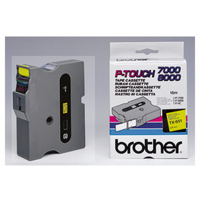 brother - P-touch Schriftbandkassette TX651 24mm x 15,4m laminiert schwarz auf gelb