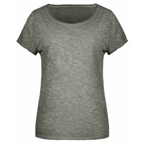 James & Nicholson - Damen Slub-T-Shirt 8015, olive, Größe S