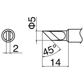 Hakko - Lötspitze Serie T18, Format K2x14