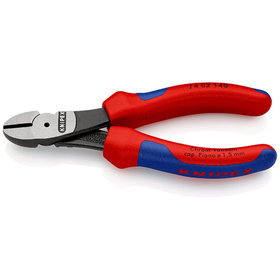 KNIPEX® - Kraft-Seitenschneider schwarz atramentiert, mit Mehrkomponenten-Hüllen 140 mm 7402140