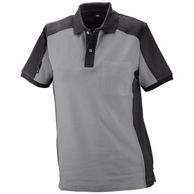 FHB - Polo-Shirt KONRAD grau/schwarz, Größe 2XL