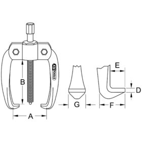 KSTOOLS® - BASIC Universal-Abzieher 2-armig, 20-160mm