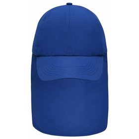 James & Nicholson - 6 Panel Cap mit Nackenschutz MB6243, königs-blau, Einheitsgröße