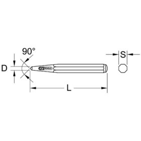 KSTOOLS® - Körner, 8-kant, Ø 8mm