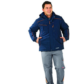 Planam - Wetter- und Kälteschutzjacke Neon 3395, marineblau/leuchtorange, Größe M