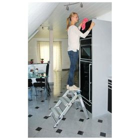 MUNK Günzburger Steigtechnik - Klapptreppe ALU einseitig begehbar, Stufen 3,Standhöhe 640mm, B Stu. 360mm