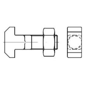 Hammerschraube mit Vierkant DIN 186 Form B MU Stahl 4.6 M24 x 80mm